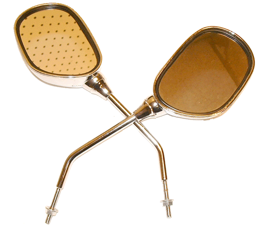 Mirror (pair) with small screw (end screw diameter=6 mm)